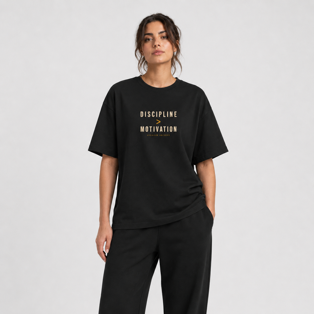 Discipline > Motivation Oversized Tee